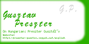 gusztav preszter business card